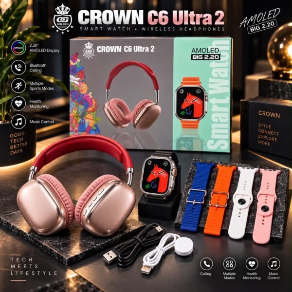 C6 Ultra 2 Smart watch with Headphone