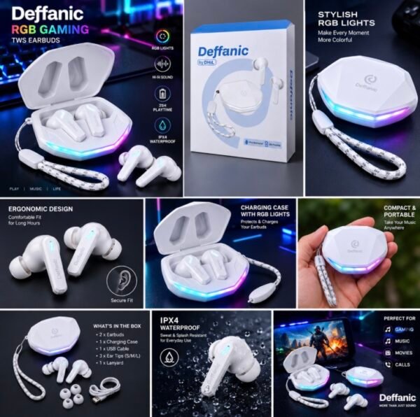 Deffanic RGB Gaming TWS Earbuds