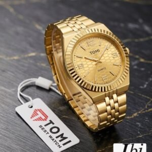 “TOMI Luxury Gold Analog Quartz Watch”